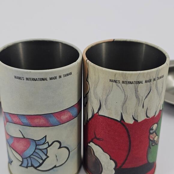Vintage Christmas Collectible Tin cans Candy Containers Taiwan 90s Santa Snowman - Picture 6 of 9